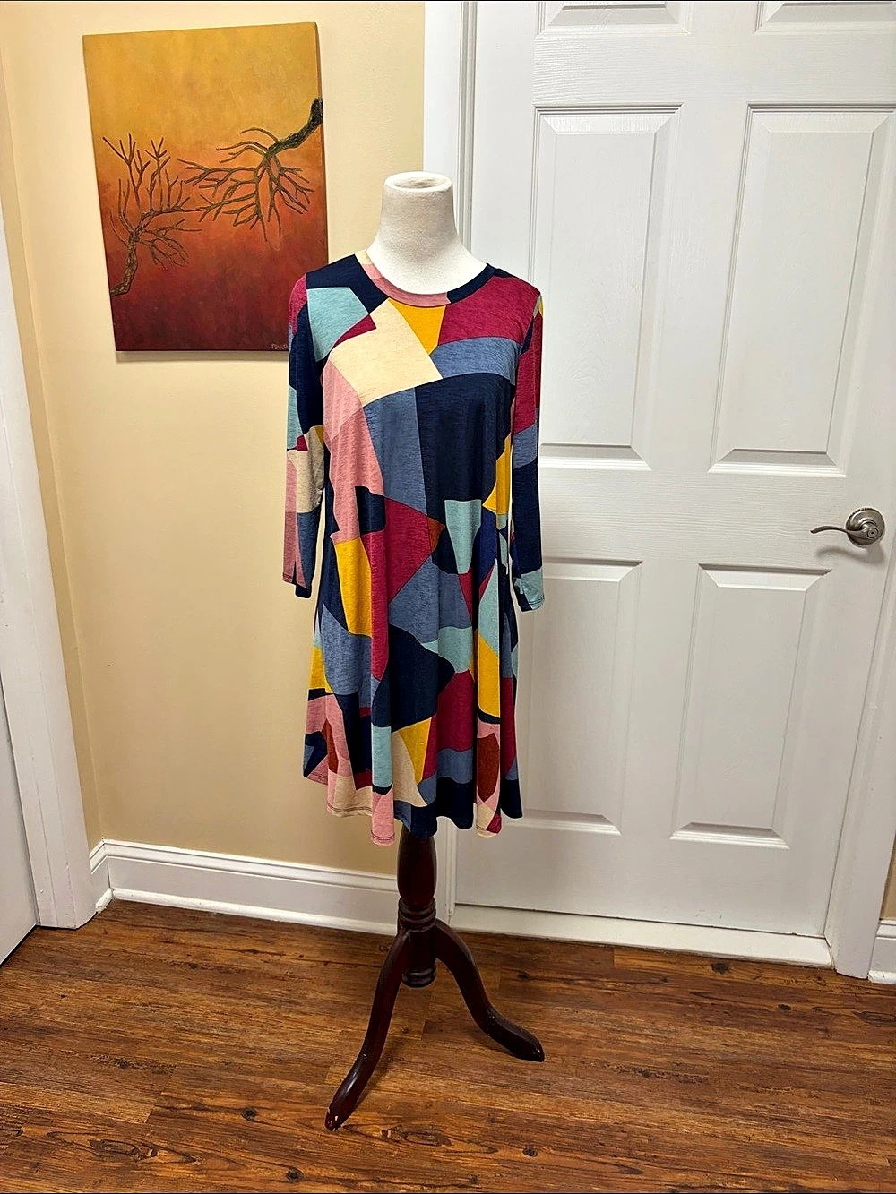 honeyme Geometric Mini Dress in Multicolor Small Like New